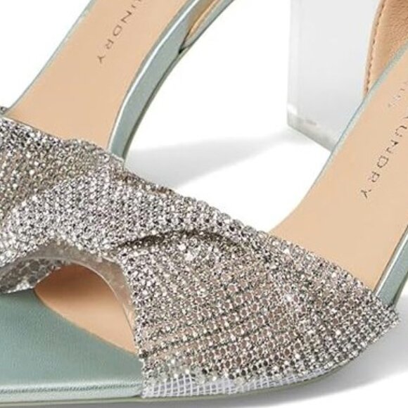 Chinese Laundry® Galda Mint Rhinestone Clear Block Heels Size 6.5 New in Box - Picture 5 of 10